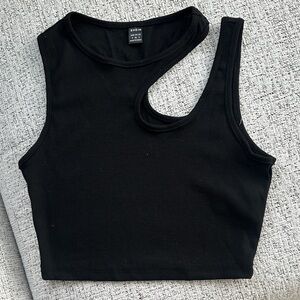 SHEIN Black Cutout Crop Top